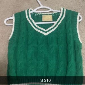Judith March Green Cable Knit Blouse